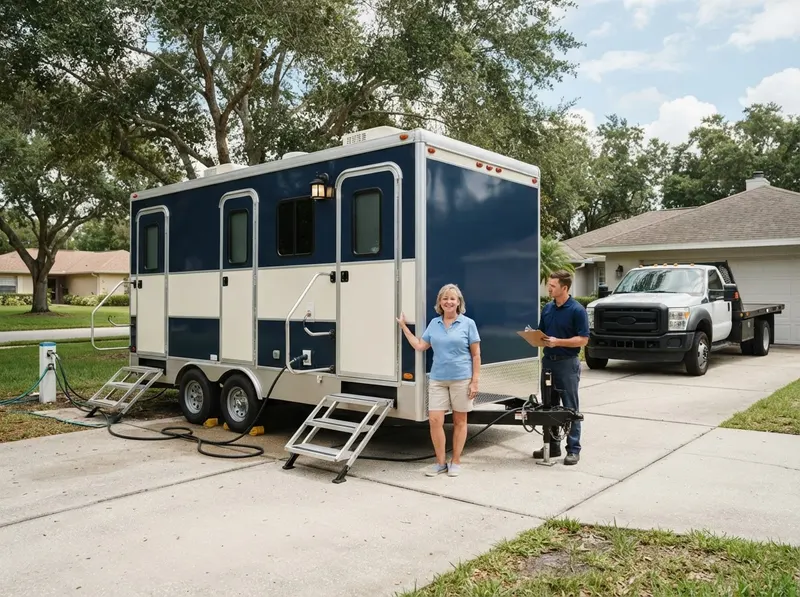 Multi-Stall Luxury Restroom Trailer in Riverview, FL